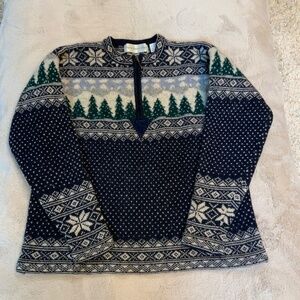 Paris Sport Club S Wool Vintage Sweater Blue Green Alpine